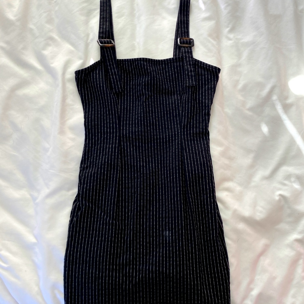 Forever 21 Black and White Striped Bodycon Mini Dress Size M
